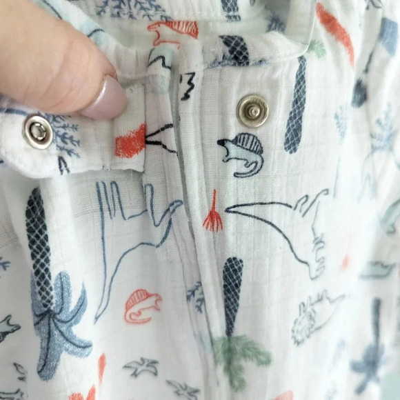 Aden + Anais Dinotime Infant Long Sleeve Muslin Footie Zippy Size 6-9 Months - Picture 9 of 10